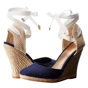 LILLY PULITZER | “Kate” Espadrilles w/Ties | Navy | 9